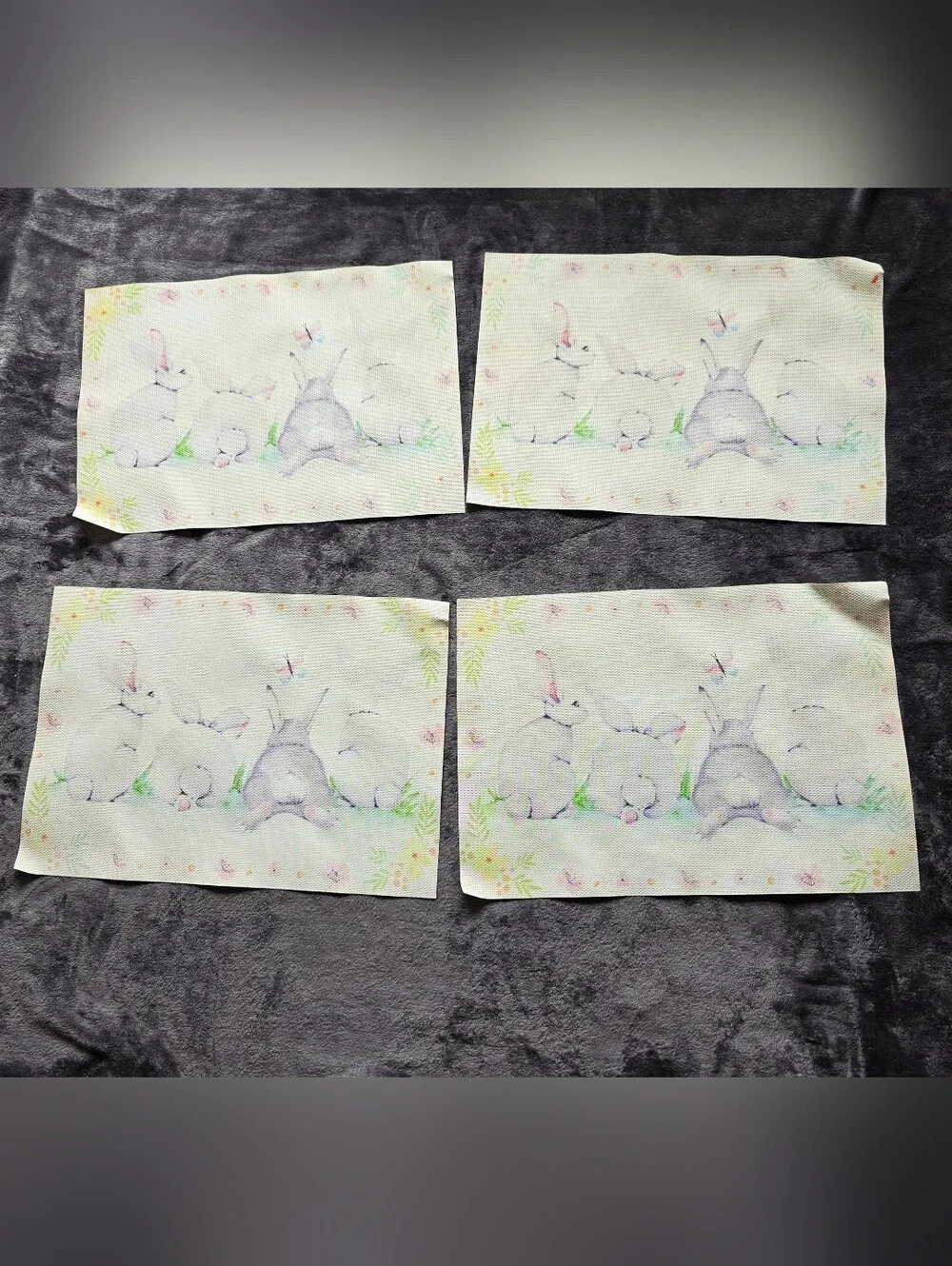 Easter/ spring bunny Placemat bundle of 4, 13 × 19